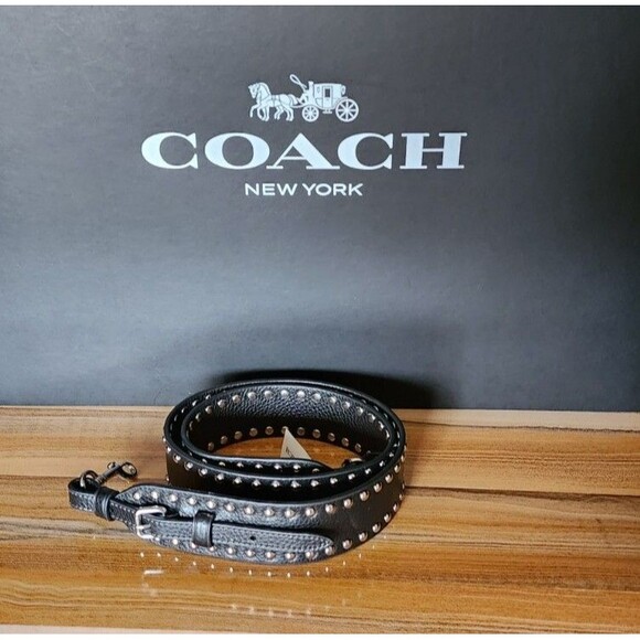 Coach Strap With Rivets Silver/Black - Picture 1 of 6